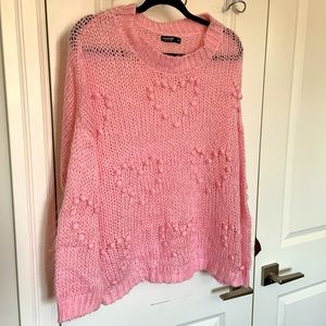 0X 🌸 Shien Pink Nubby Heart Sweater